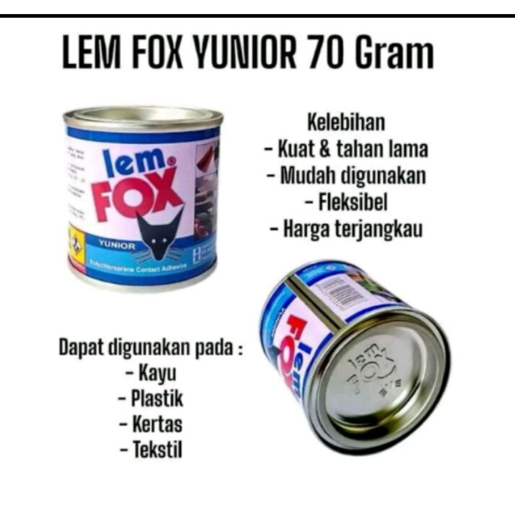 lem fox kaleng biru 70 gram