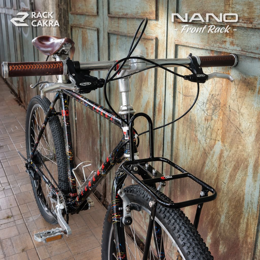 Rack Cakra - Front Rack Nano Black | Rak Depan Sepeda Vintage Universal Hitam | MTB Federal Fixie Gr
