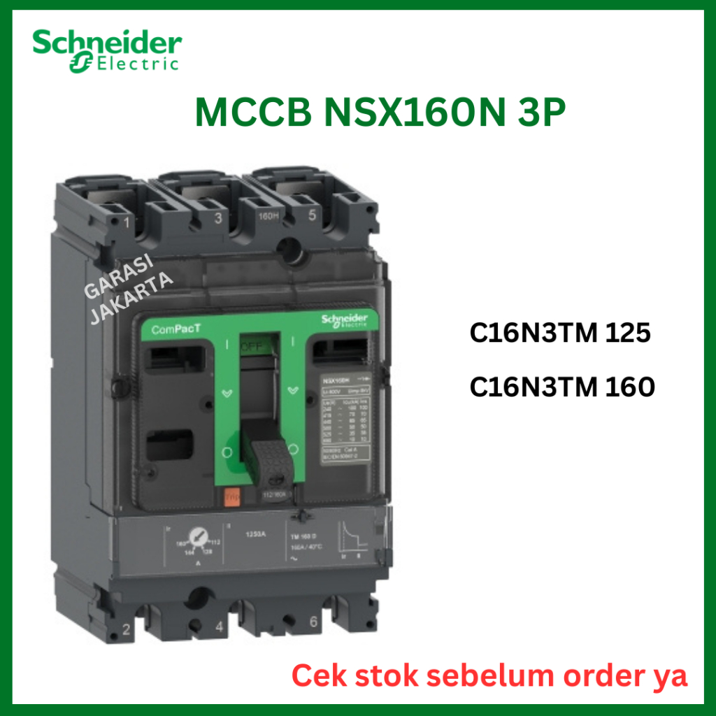NSX160N mccb 125a 160a ampere schneider 3p 3 phase