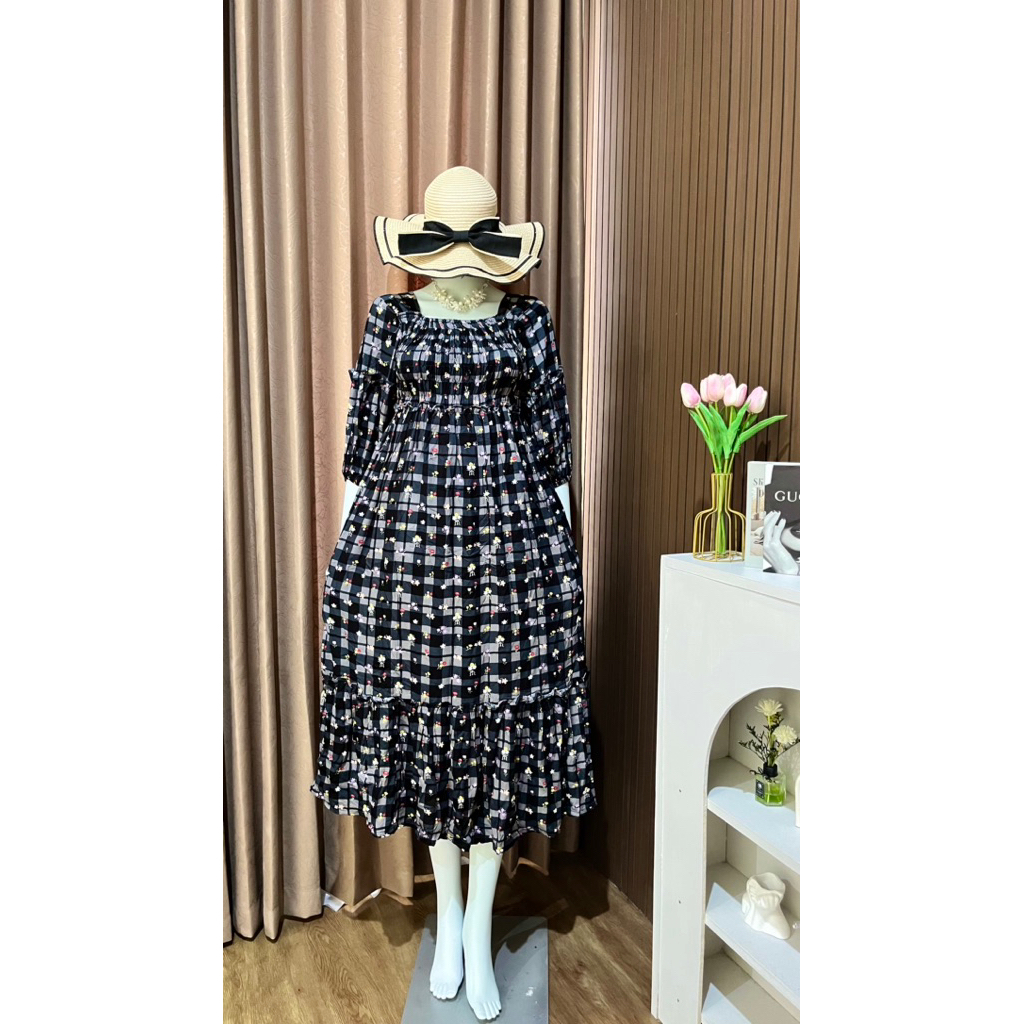 DRESS DIANDRA SMOKE | DRESS SMOKE DADA | DRESS BANGKOK RAYON PREMIUM