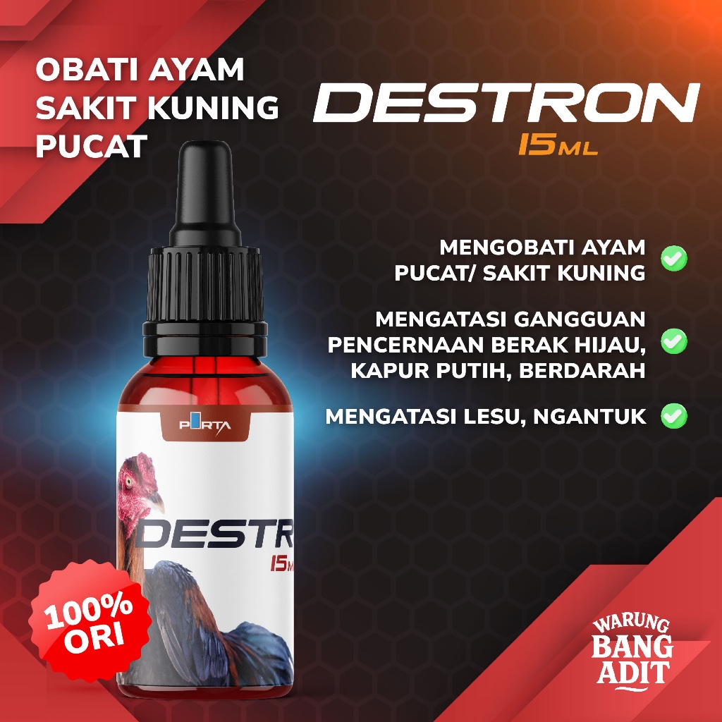 DESTRON OBAT AYAM SAKIT KUNING PUCAT LEMAS LESU