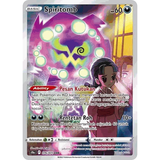 TCG Spiritomb CHR HOLO 076/071  INDO KARTU CARD POKEMON INDONESIA