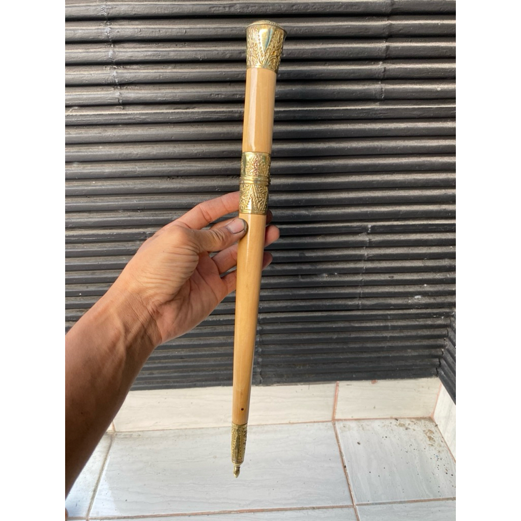 warangka tongkat komando kayu cendana jawa pinising natural pjg 41cm