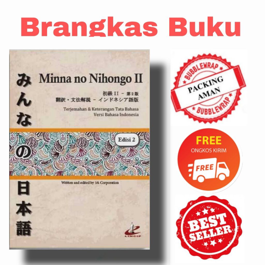 Terlaris Paket 2 Buku Minna no nihongo Indonesia & Jepang