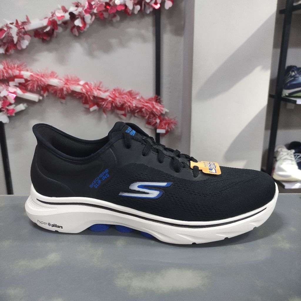 SKECHERS Go Walk 7 Slip Ins 216550/BKBL 100% Original Resmi (Size 42)