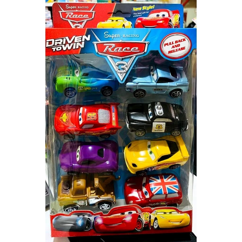 Mainan Cars Mini Mobil Mcqueen Disney Pixar  isi 8pcs Pullback