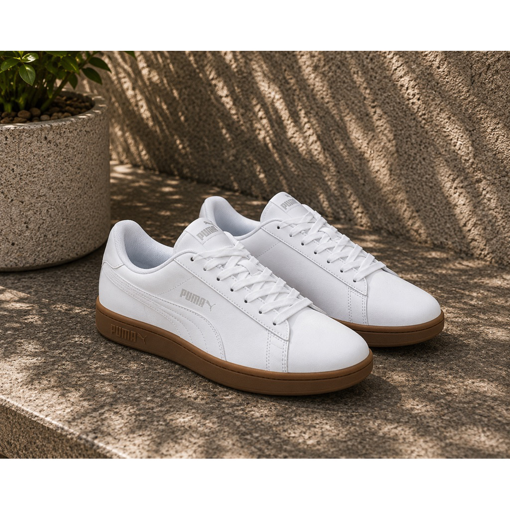 (PMA365215-1300) Puma Smash V2 L Men's Sportstyle Shoes - White ORIGINAL