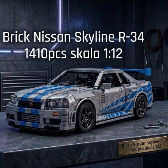MOGADA - Brick Maianan Mobil Nissan Skyline Gtr R-34 Balok Susun