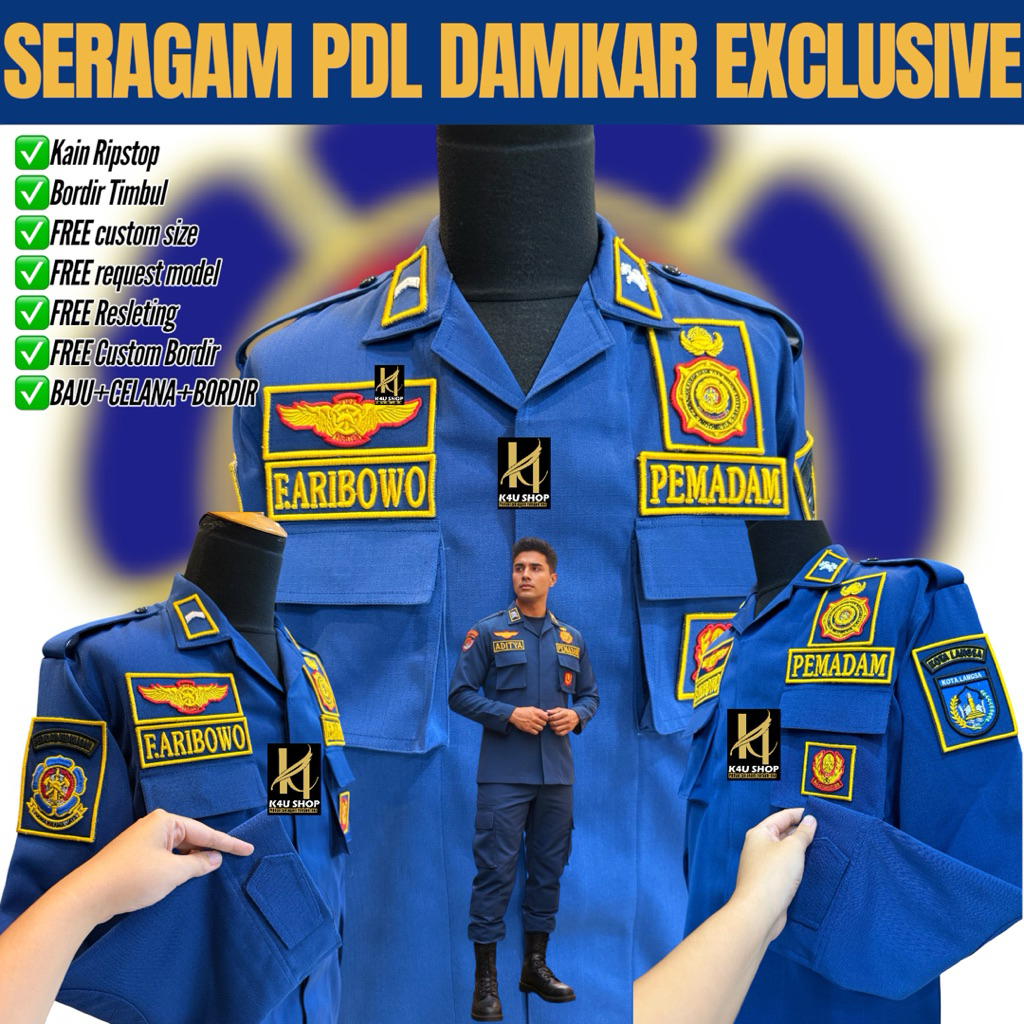 K4U SHOP Seragam PDL Damkar Exclusive Terbaru dan Berkelas Kain Luster Ripstop