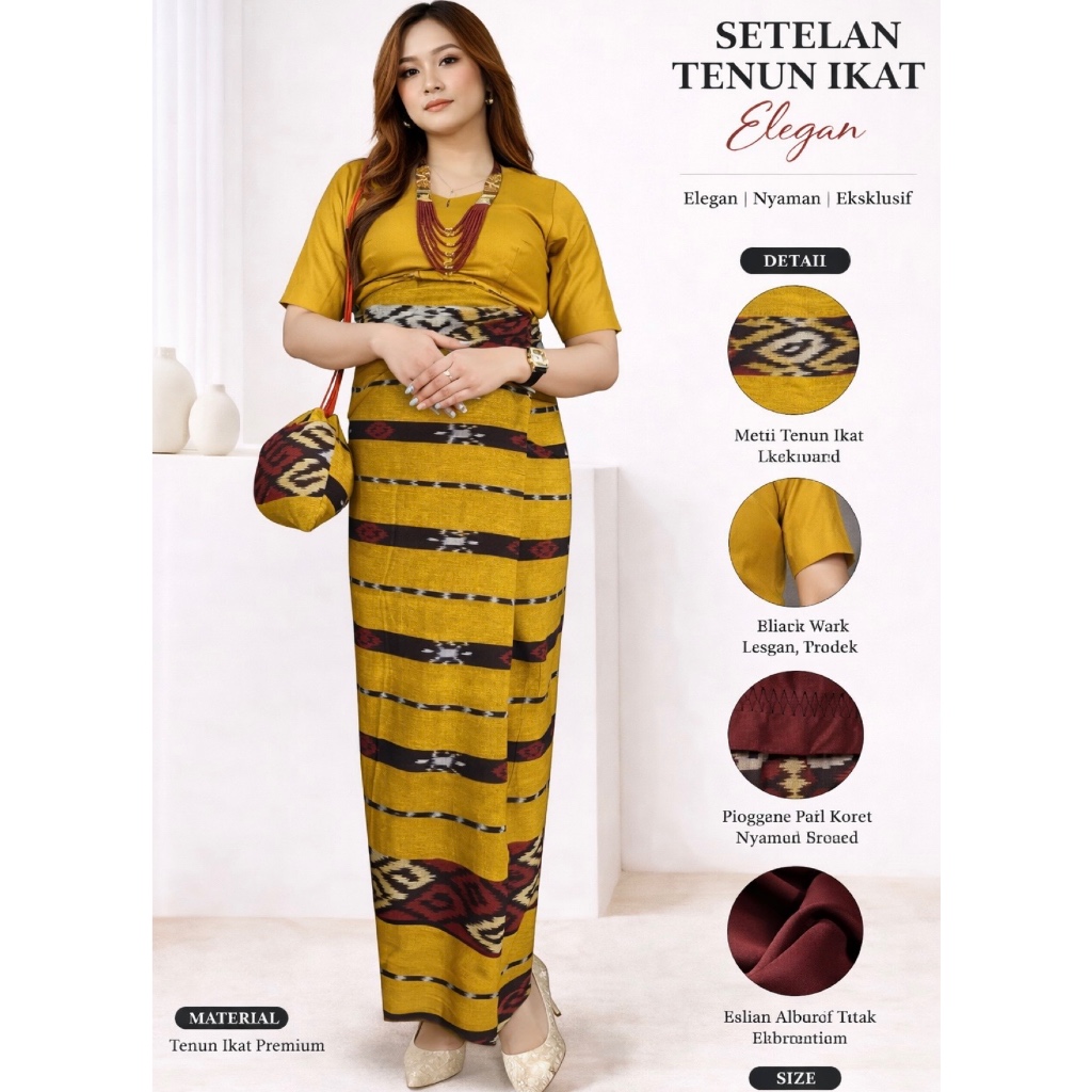 [Baju+Sarung Blangket+Tas sepuk] Setelan Toraja Tenun Jepara Asli - Baju Adat Wanita