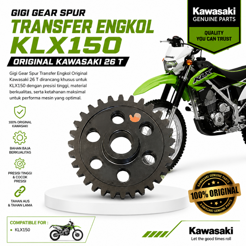Gigi transper klx 150 Gigi Gear Spur Transfer Engkol KLX150 Original Kawasaki