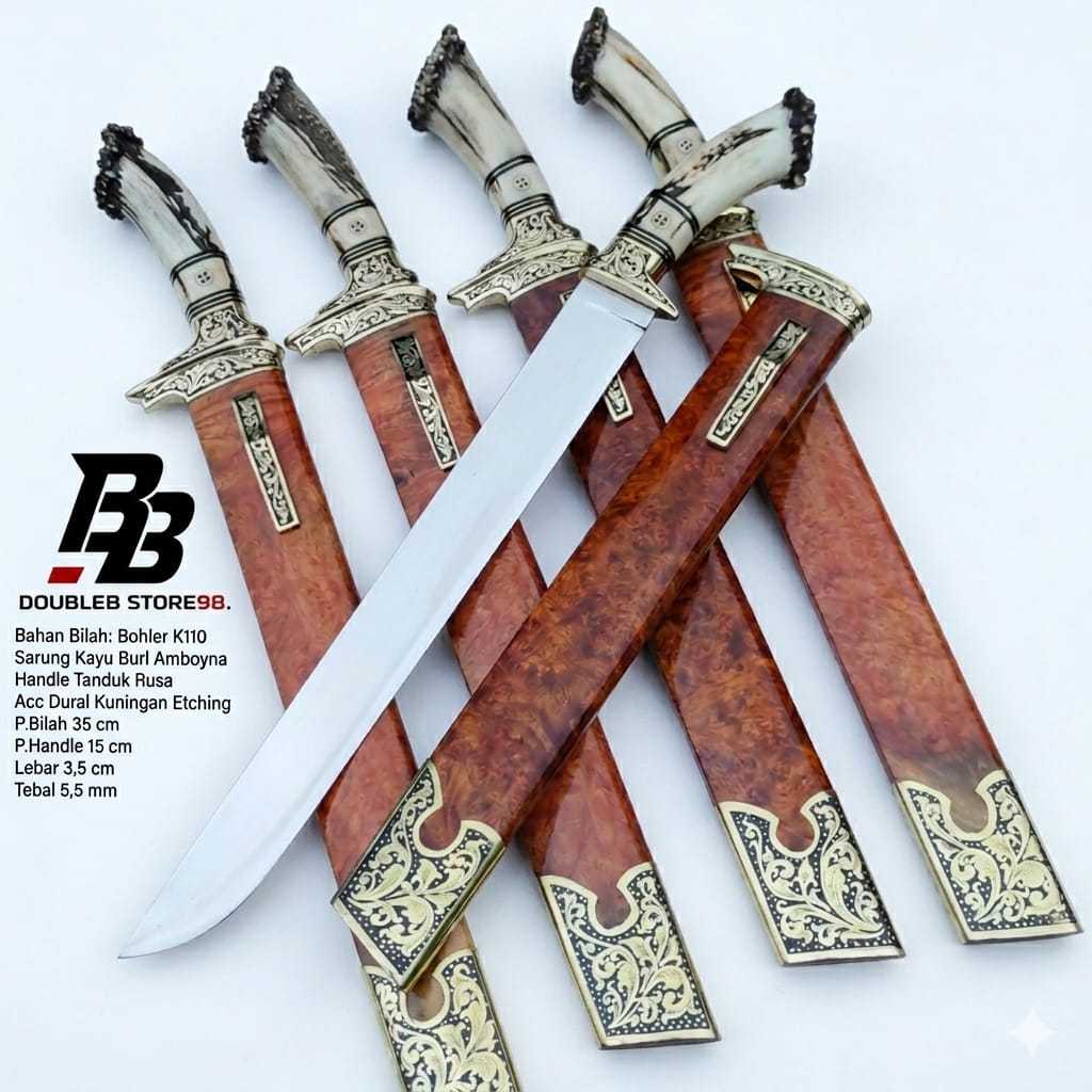 GOLOK SEMBELIH PREMIUM BOHLER K110 HANDLE TANDUK RUSA