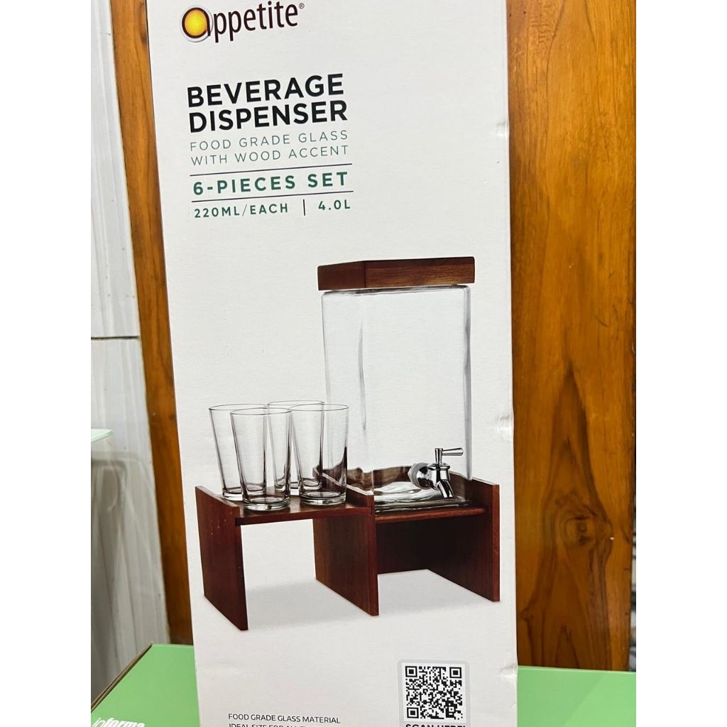 INFORMA SALE
Appetite woly beverage dispenser with stand +4cup
Sz 13,7x27cm
Matt kaca, kayu
240k
