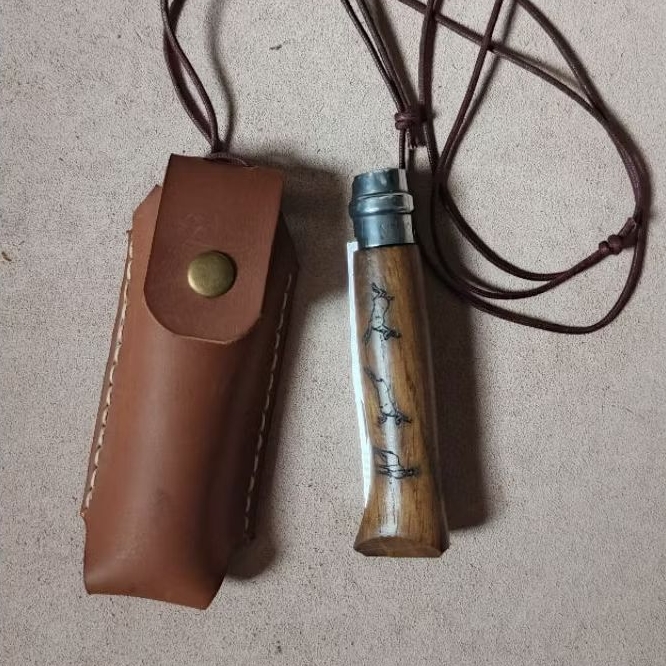 Sheath Pouch Leather Opinel 8 Cover kulit