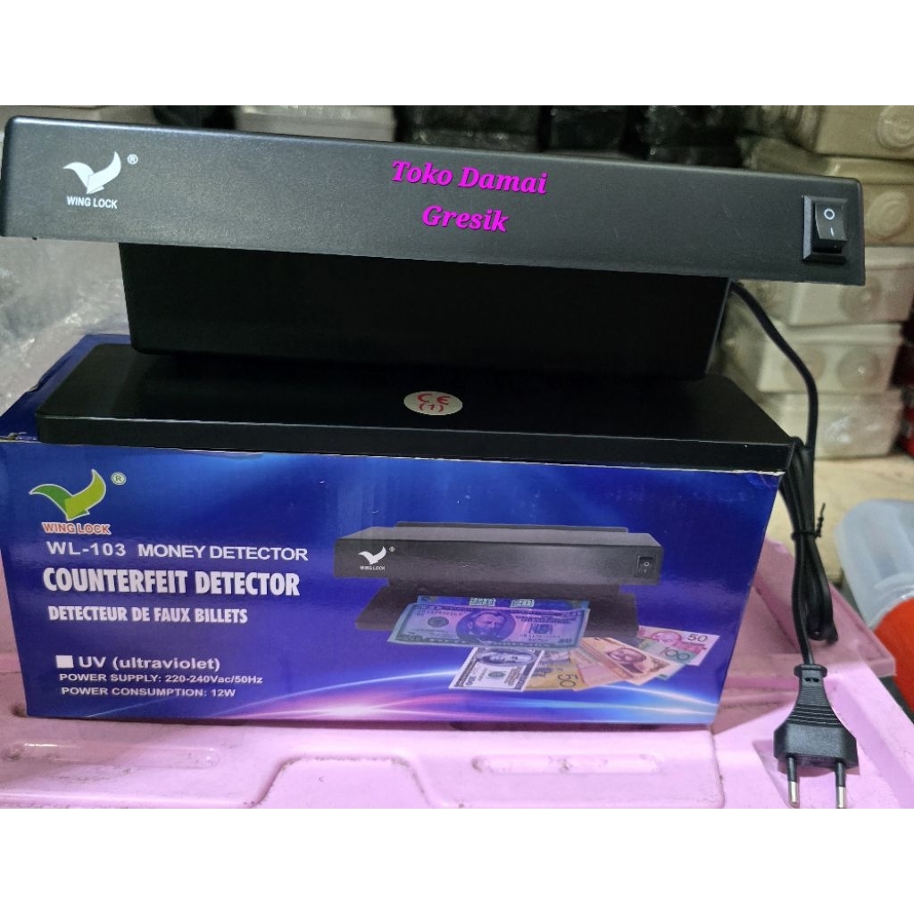 Winglock Money detector 2 x 6W Alat cek tes uang palsu check test UV