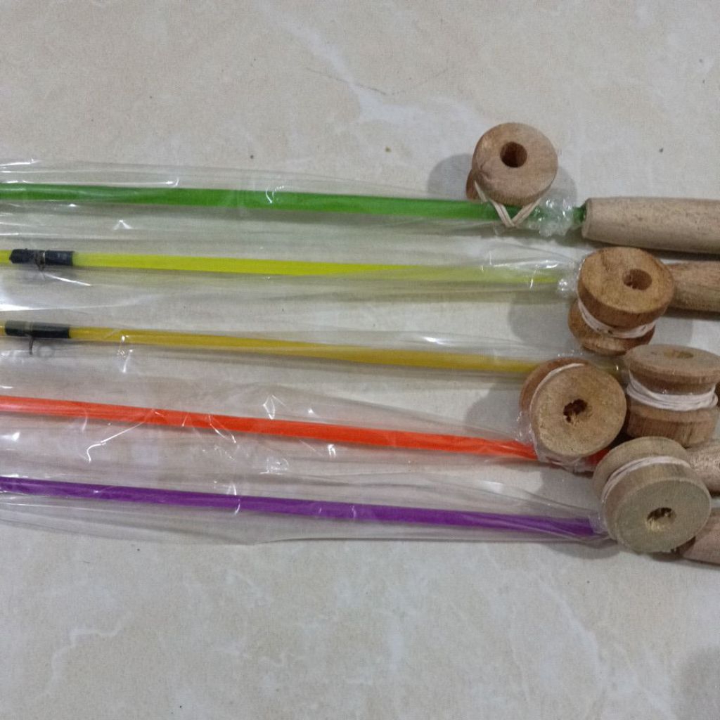 Joran Pancing 120 cm Warna Satu Set , joran Pancing sungai fiber warna