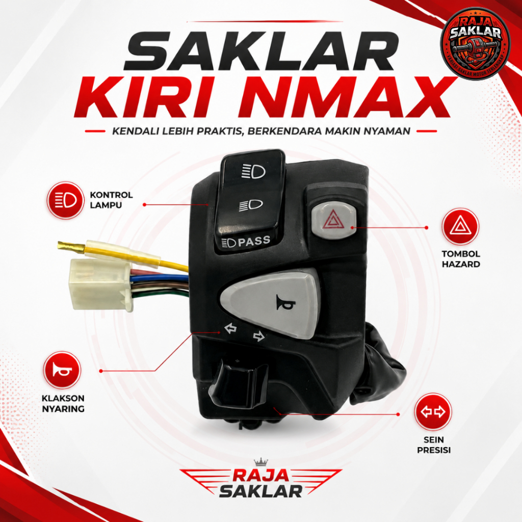 Saklar Kiri Yamaha NMAX All in One | Passing, Hazard, Sein, Klakson | Mudah Pasang