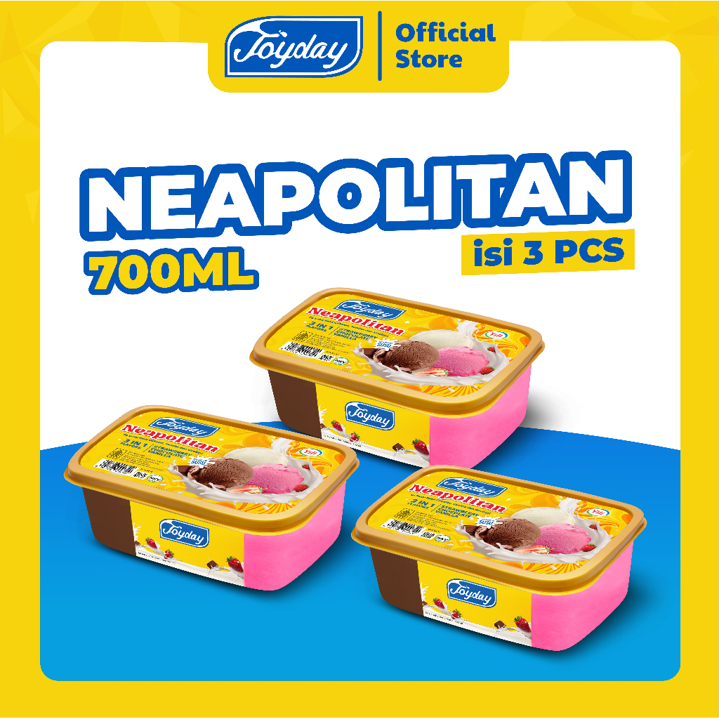 Joyday Ice Cream PAKET NEAPOLITAN 700ML - Isi 3 pcs Es Krim