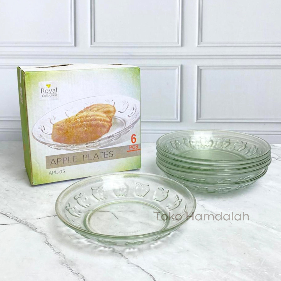 LEPEK KACA BENING - LEPEK APEL MURAH 14 CM - ISI 6 PCS