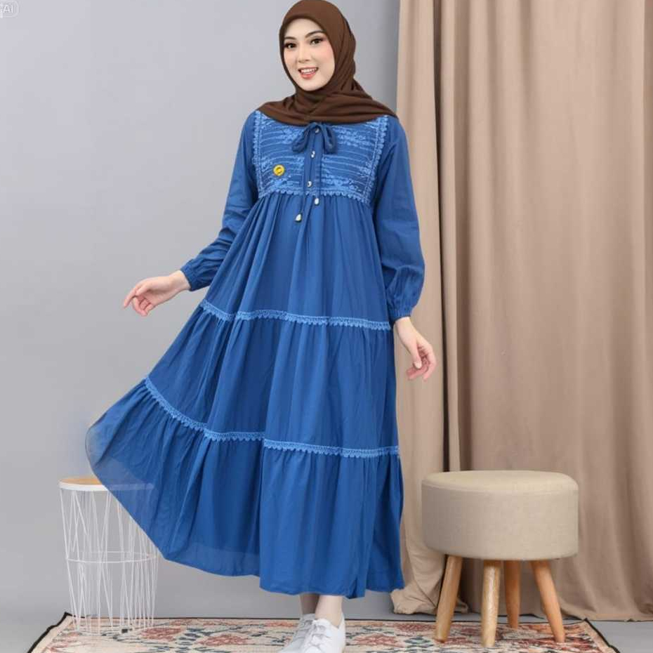 rayana  gamis terbaru 2026 model terbaru mewah  midi raon tuil brukat mix renda busui olshop mugfa