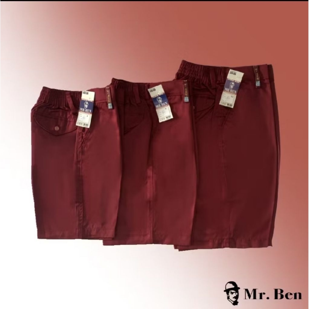 Celana Pendek SD Merah Mr. Ben