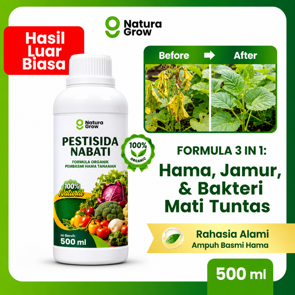 Pestisida Nabati 500ml - 3in1 Insektisida, Fungisida, Bakterisida