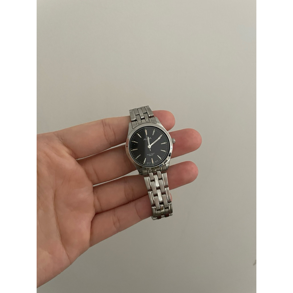 PRELOVED BEKAS LIKE NEW ISTIMEWA Alba Jam Tangan Wanita ARX129 / ARX129X1 Quartz Black Dial Stainles