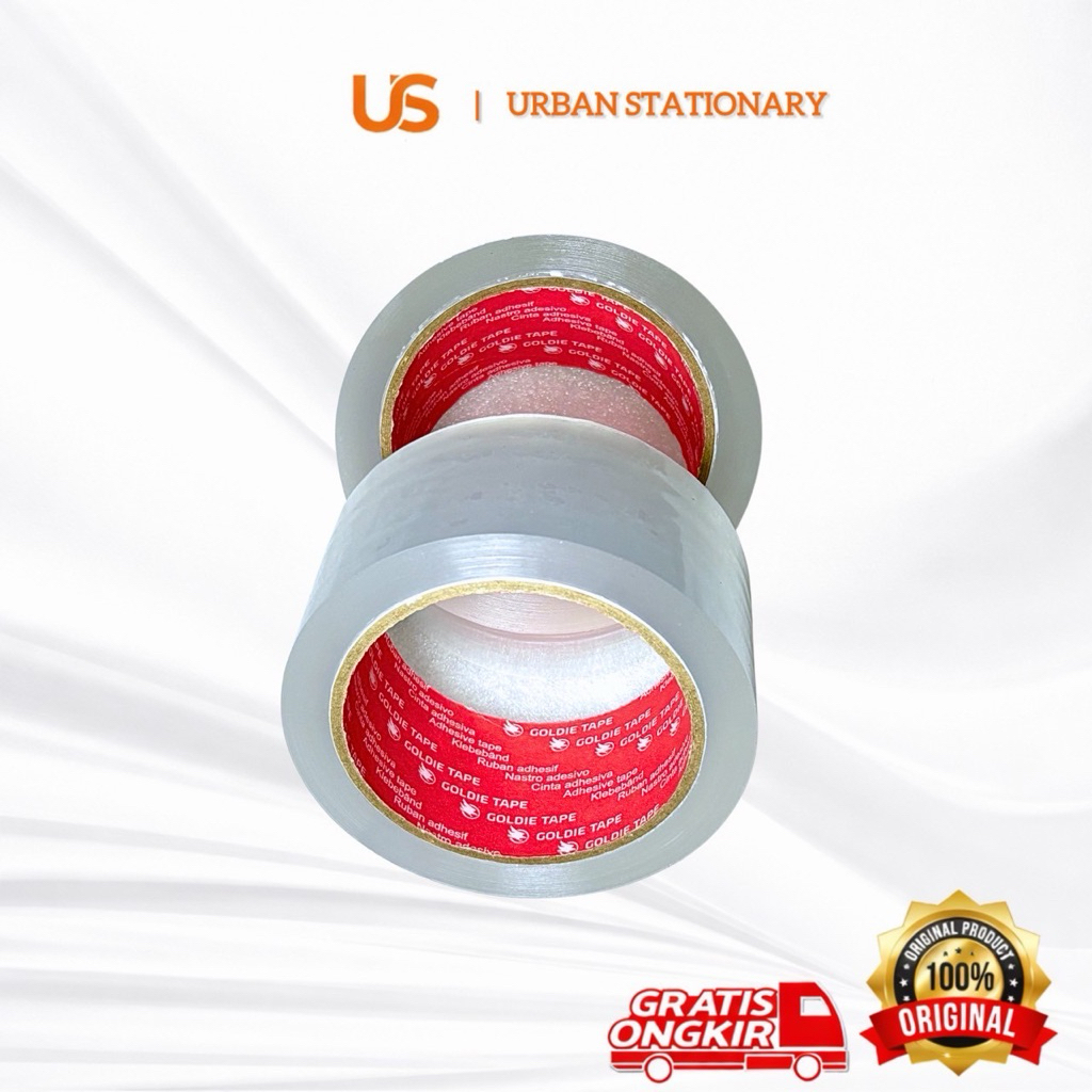 Selasiban Karton Coklat Goldietape 2 Inch x 90 Yard Isolasi Bening OPP Lakban Karton BUKAN DAIMARU P