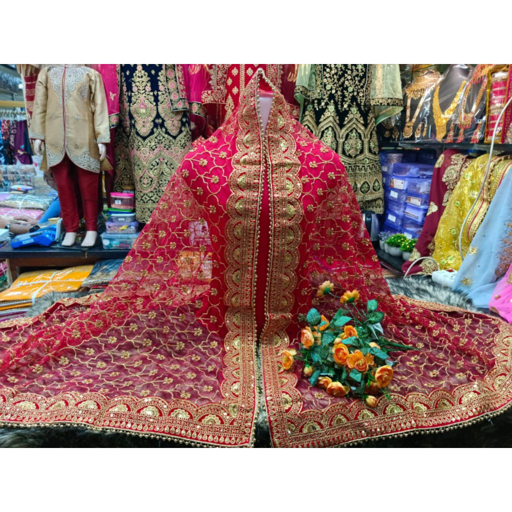 Selendang india premium, dupatta india, serangan india, selendang pesta