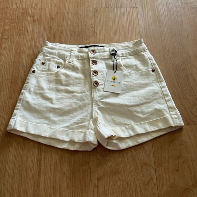 Hotpants K84 putih white high rise waist denim jeans jins tebal Celana Pendek celpen Short mini leng