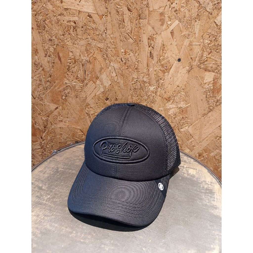 TOPI TRUCKER PROSHOP ( BLACK ON BLACK ) | TOPI JARING PRIA | TOPI TERMURAH | TOPI DISTRO ORIGINAL