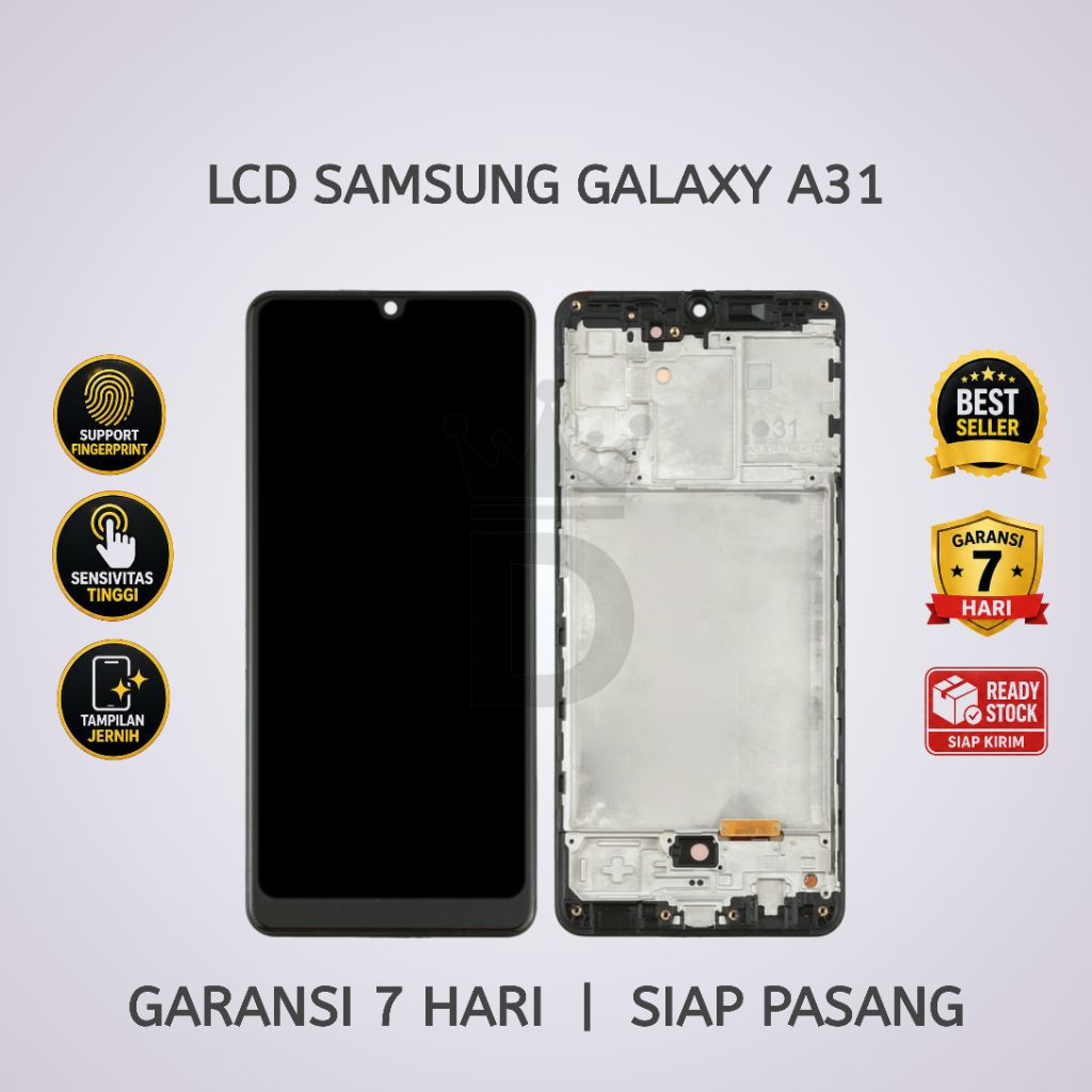 LCD TOUCHSCREEN SAMSUNG A31 OLED FINGERPRINT FULLSET + FRAME