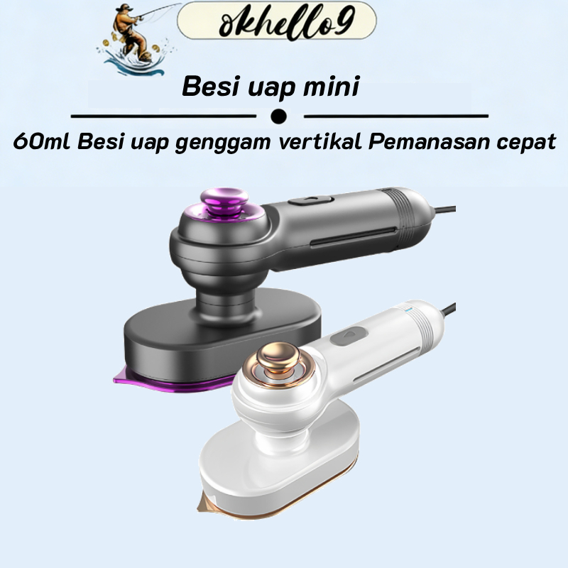 Setrika Uap Mini 60ml Genggam Vertikal, Pemanasan Cepat, Setrika Putar Listrik Kecil, Portable untuk