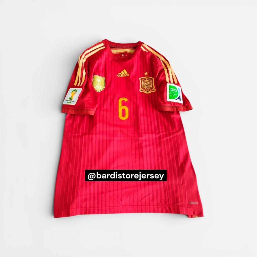 Jersey Spain Home World Cup 2014 Iniesta Authentic Player Issue Adizero Original