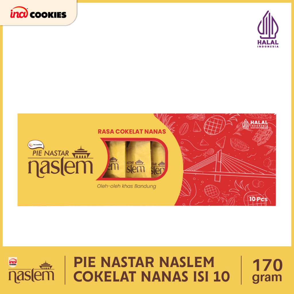 Pie Nastar Naslem Cokelat Nanas Isi 10 pcs Oleh-Oleh Bandung by Ina Cookies
