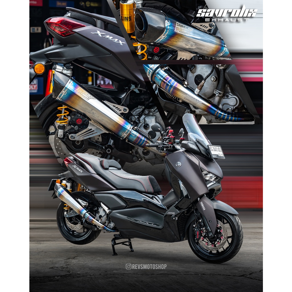 KNALPOT SAVROLIX VELOCE YAMAHA XMAX 250 300 OLD NEW CONNECTED FULLSYSTEM - MODEL SC MOTO