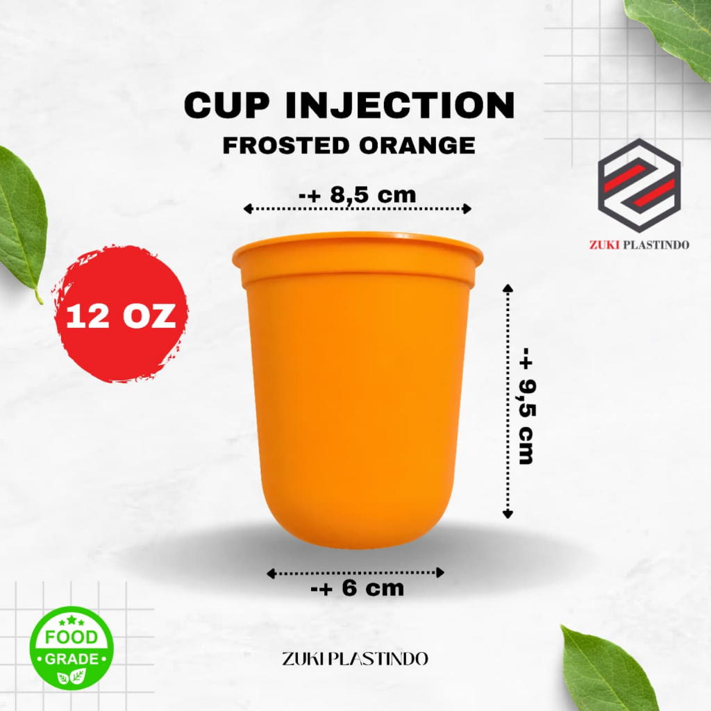 Cup Injection 12 Oz Oval Orange