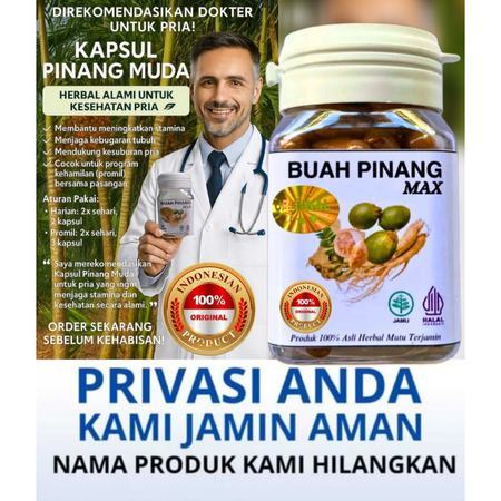 Kapsul Herbal Buah Pinang Muda Max - Isi 35 Kapsul Original Herbal - HS