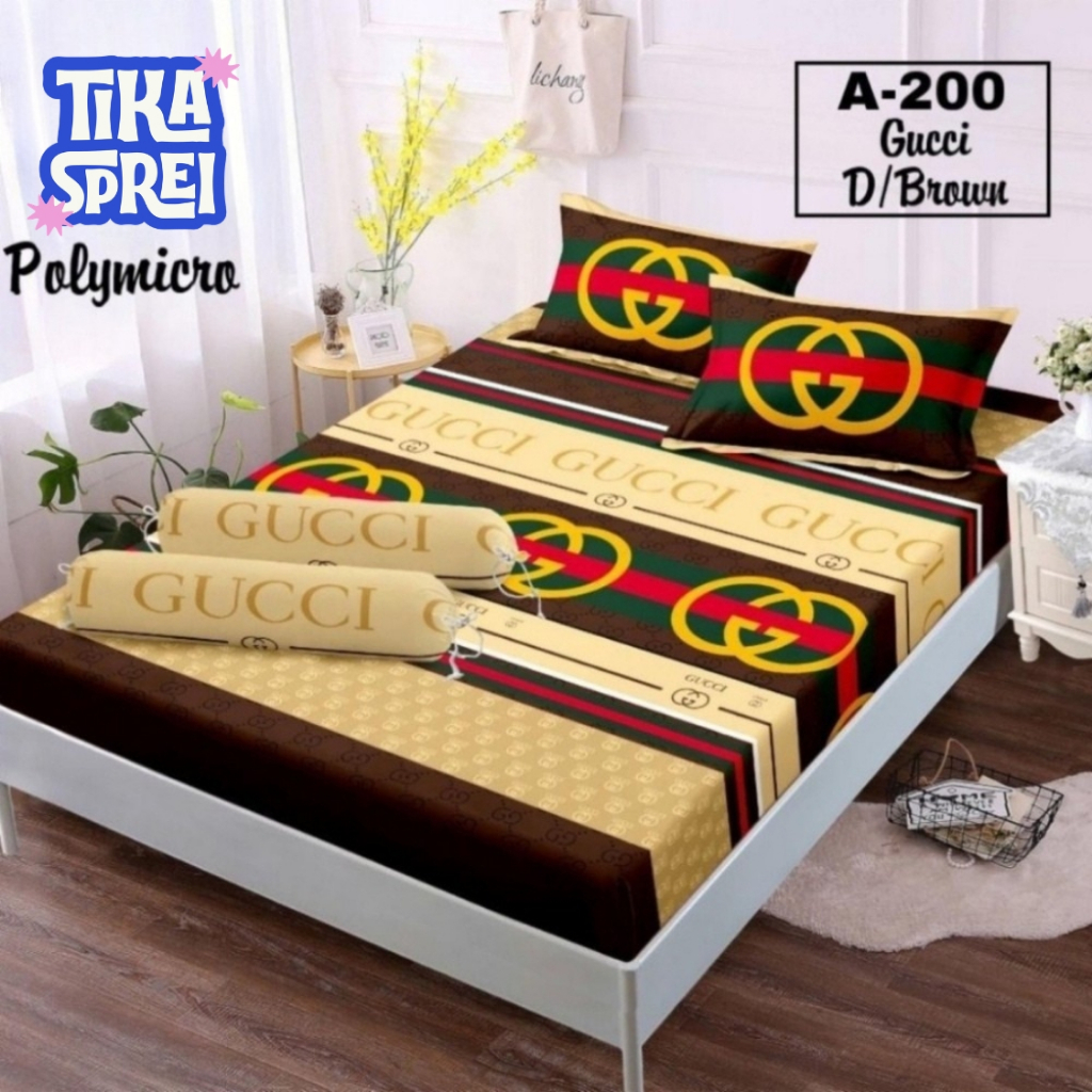 Sprei Homemade Motif LV Dan Gucci UK 180x200 160x200 120x200