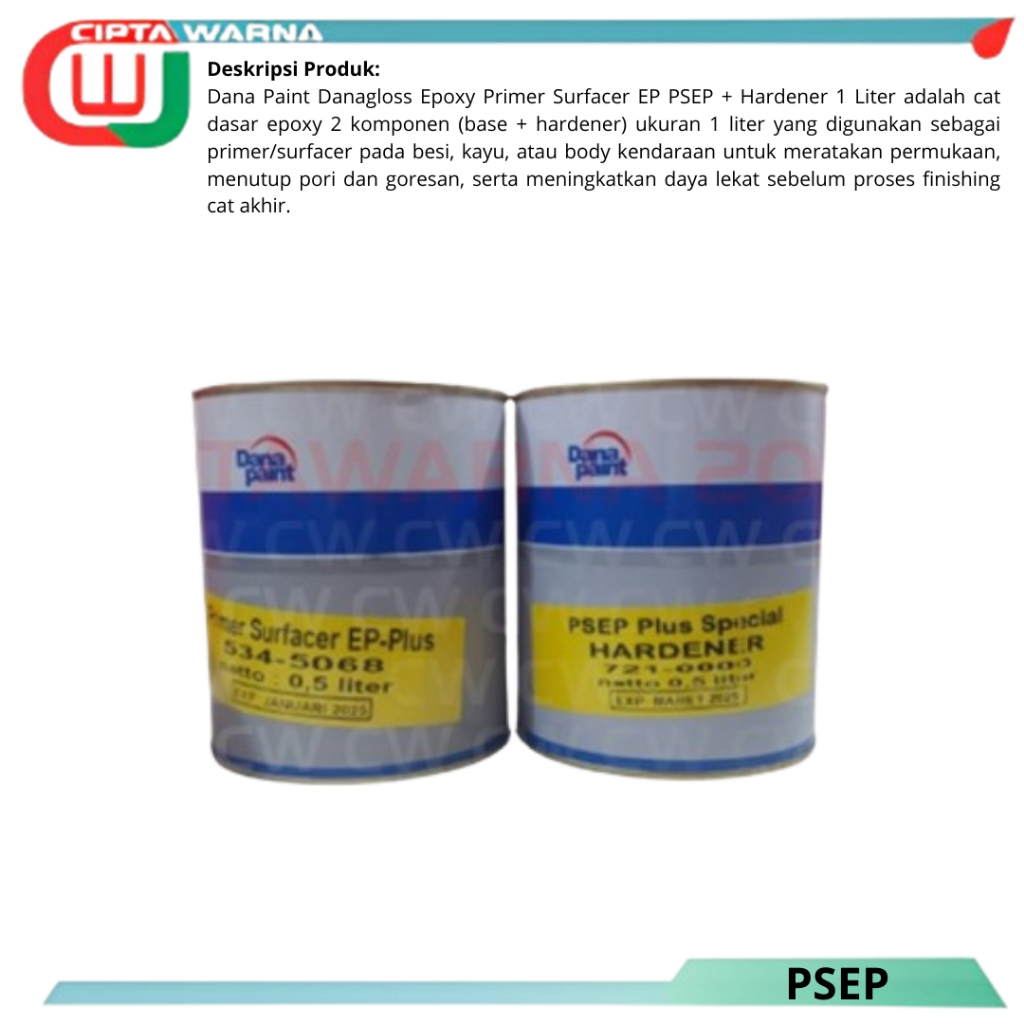 Dana Paint Danagloss Epoxy Primer Surfacer EP PSEP + Hardener 1 Liter - CWJ