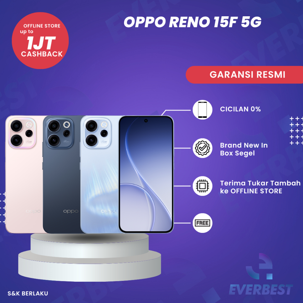 OPPOO RENO 15F 5G NEW GARANSI RESMI