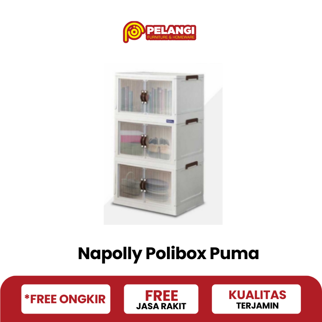 Pelangi Horeca | Rak Napolly Polibox Puma | Rak Plastik Lipat Portable |  Rak Buku | Rak Sepatu | Ra