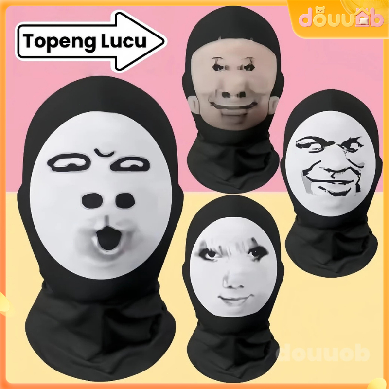 Topeng 3D Cosplay Sepotong Jaring/Topeng Lucu untuk Peralatan Kepala Lelucon/Paket Emoji Gambar/Tope