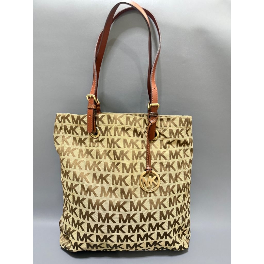 MICHAEL KORS MK JACQUARD JET SET TOTE BAG
