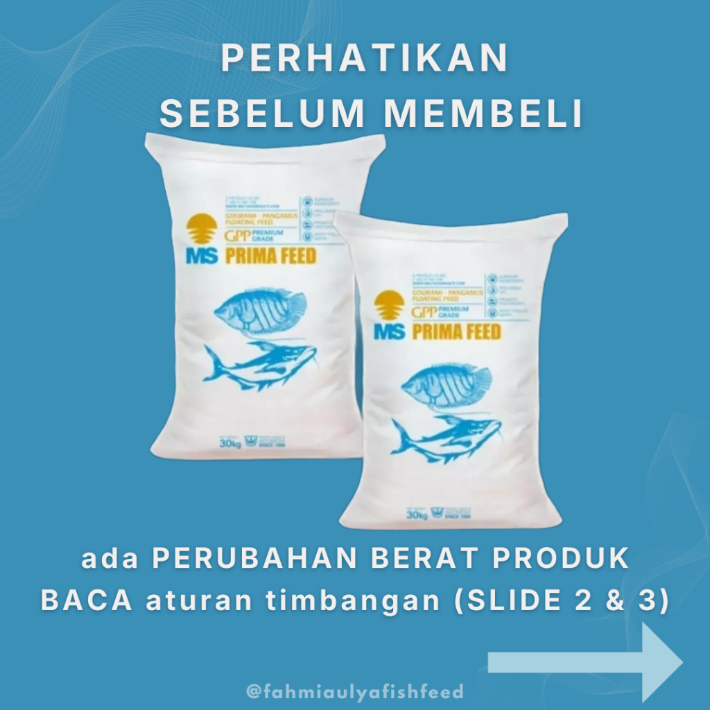PAKAN IKAN MURAH (PAKET 30 KG) PAKAN IKAN MS PRIMA FEED GPP | Pakan ikan protein 26% (Prima feed GPP