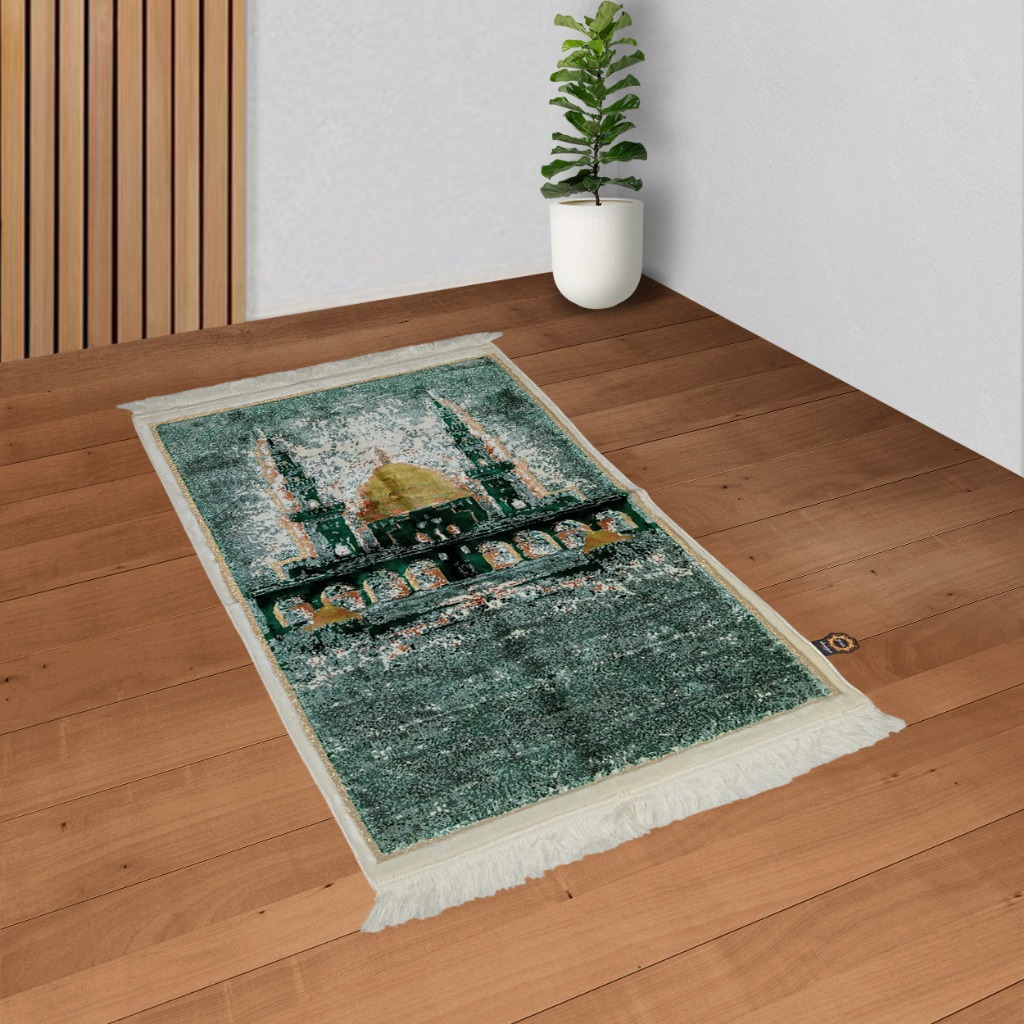 Sajadah Yakar  Ultra Lurex Ultra Harmony HIJAU 70 x 110cm Jumbo Tebal Empuk Wangi Lembut