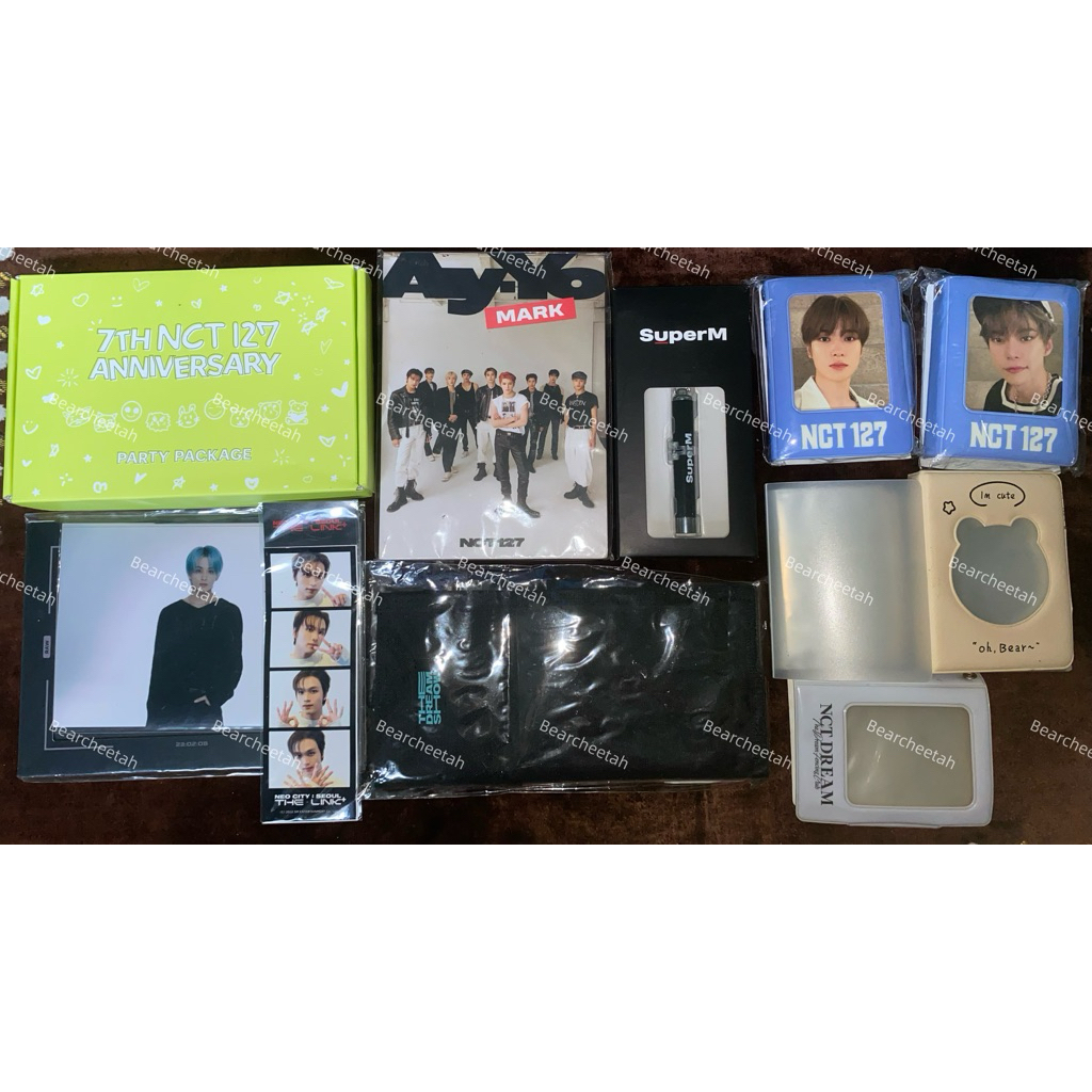 postcard book ay yo mark, prokey super m mark, photo frame nct home mark, 4cut the link haechan, ann