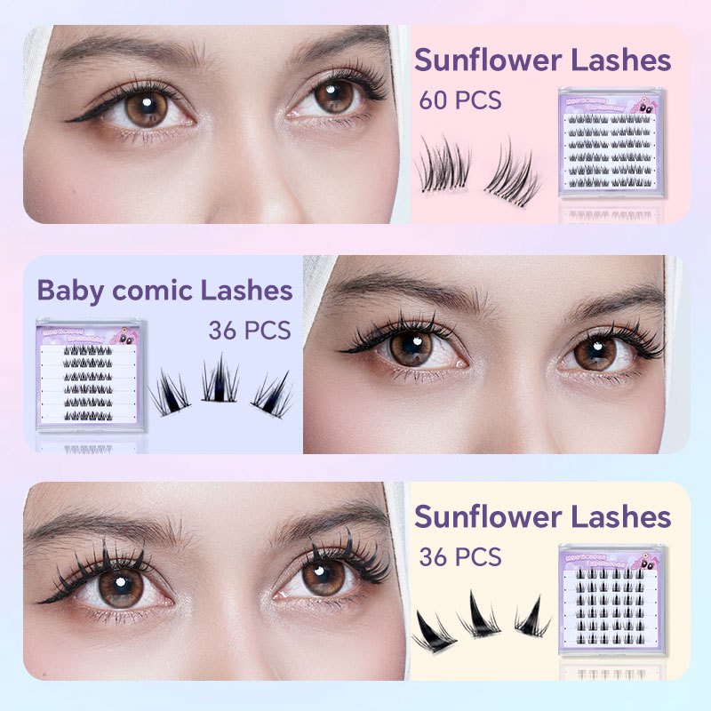 Mysticeyes Bulu Mata Yang Eyelash Extension Natural bulu mata palsu tersegmentasi berkapasitas membu