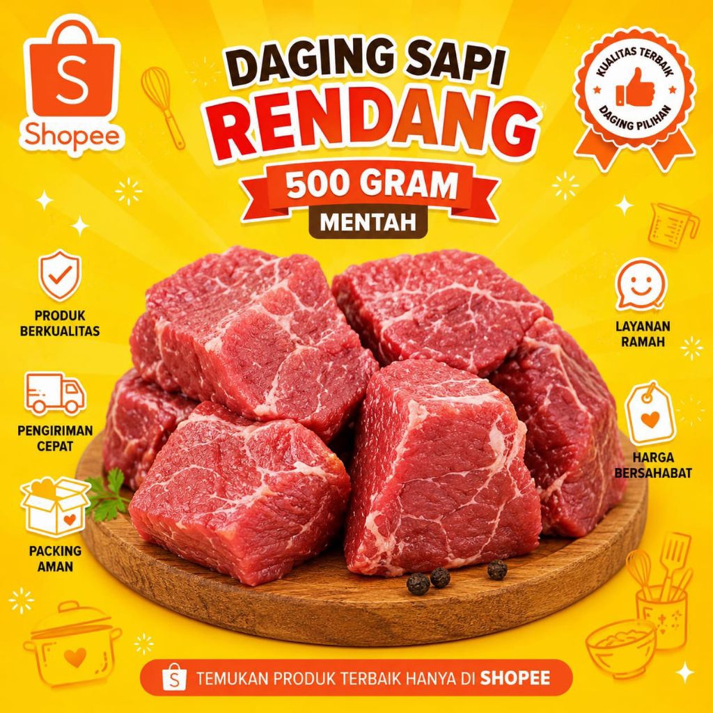 Daging Sapi Rendang 500 gram