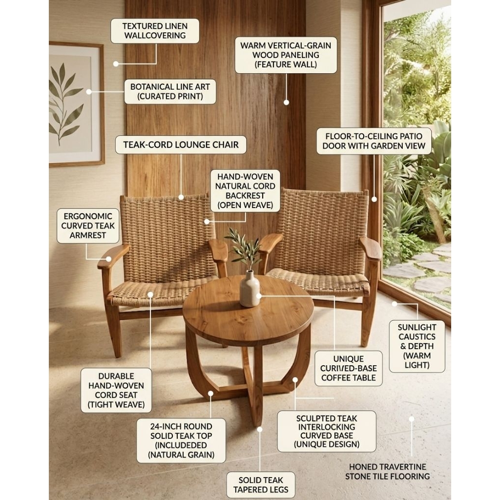 Meja teras set kursi aesthetic dan modern